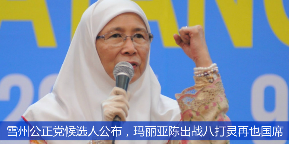 雪州公正党候选人公布，玛丽亚陈出战八打灵再也国席