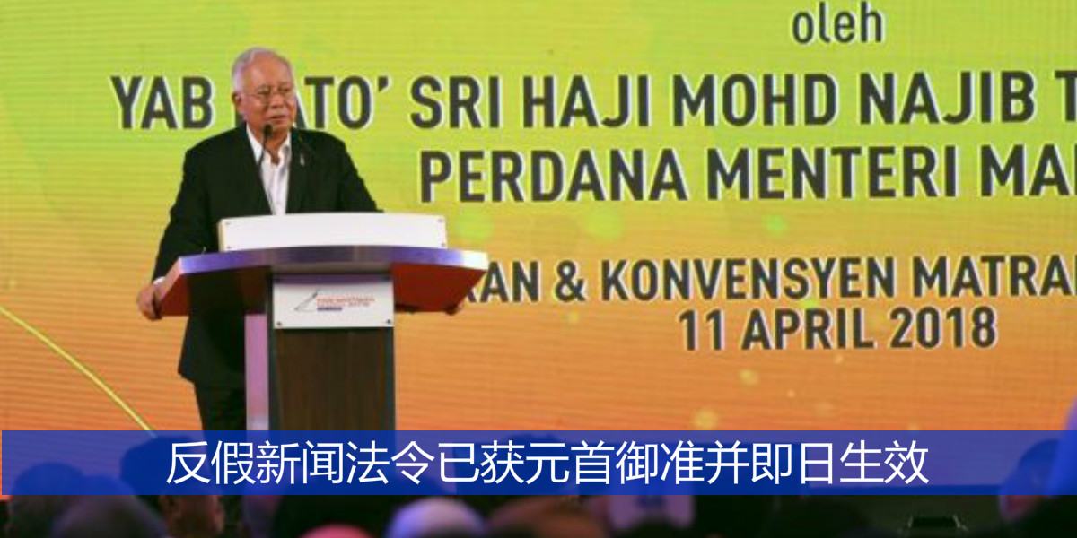 反假新闻法令已获元首御准并即日生效