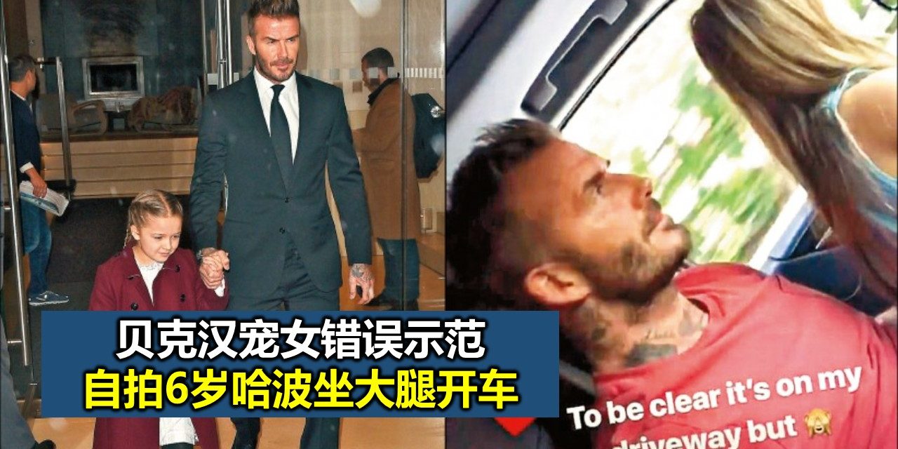 贝克汉宠女错误示范 自拍6岁哈波坐大腿开车