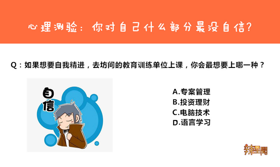 心理测验：你对自己什么部分最没自信？