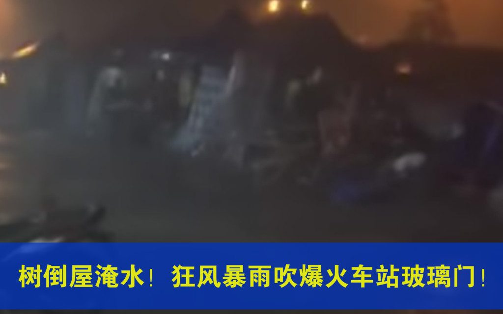 树倒屋淹水！狂风暴雨吹爆火车站玻璃门！