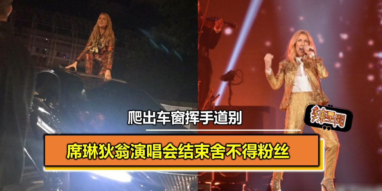 席琳狄翁演唱会结束舍不得粉丝 爬出车窗挥手道别