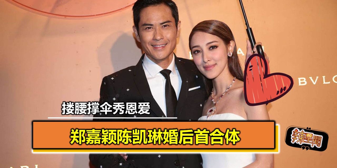 郑嘉颖陈凯琳婚后首合体 搂腰撑伞秀恩爱