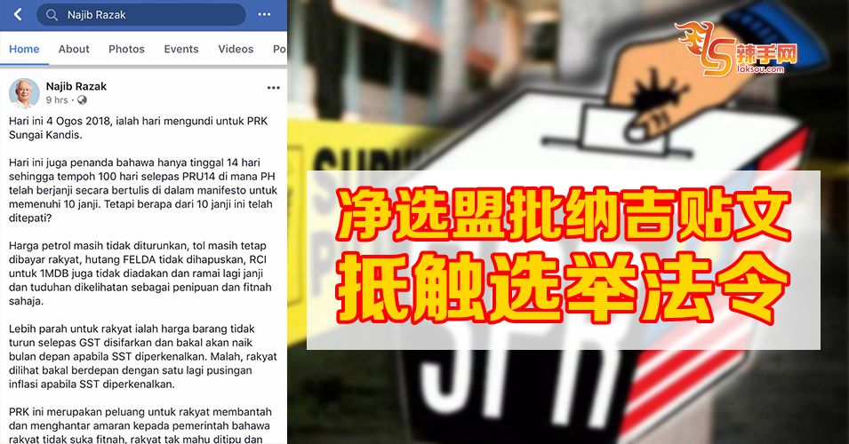 净选盟批纳吉抵触选举法令