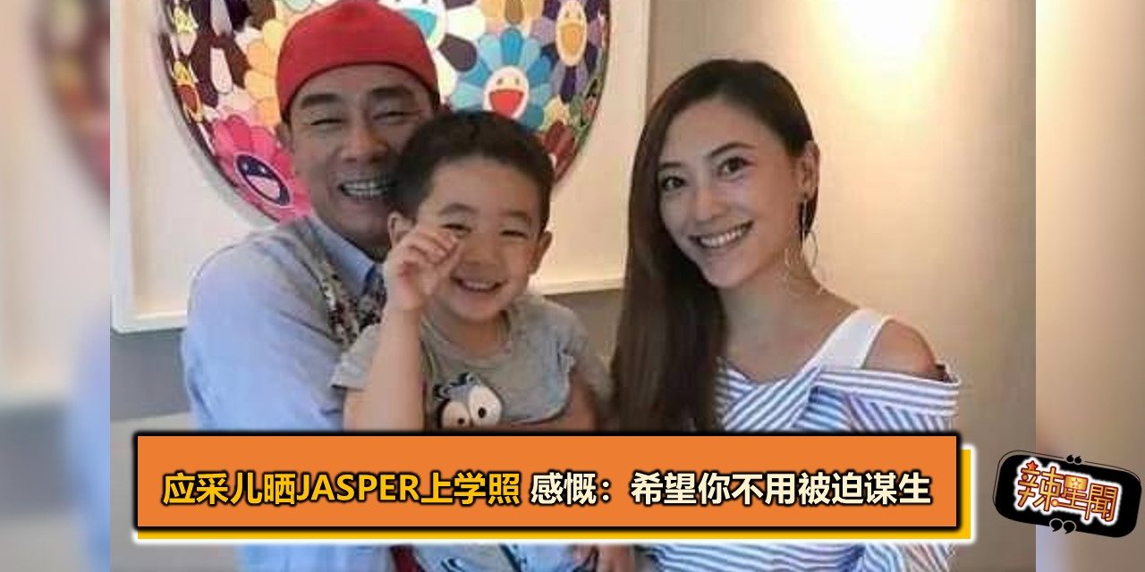 应采儿晒Jasper上学照 感慨：希望你不用被迫谋生
