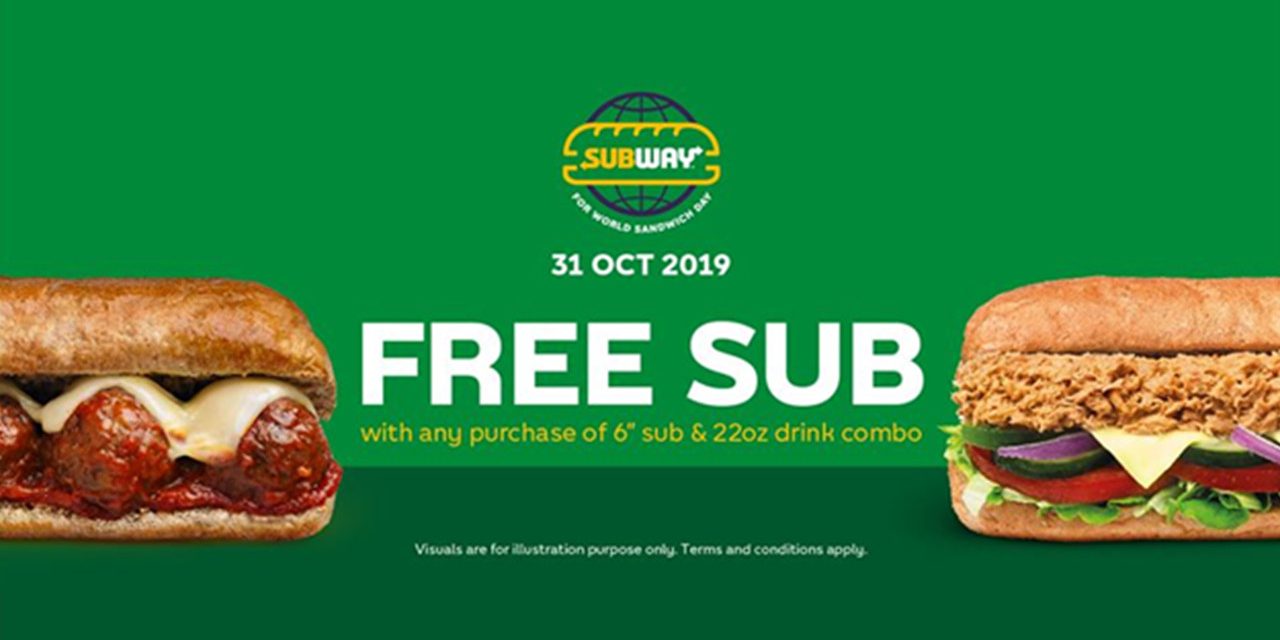 世界三文治日Subway推出买一送一促销