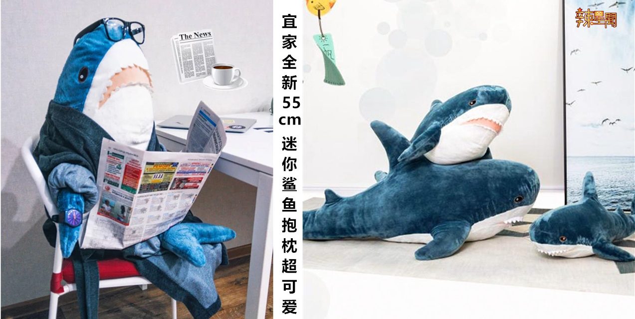 IKEA超人气鲨鱼缩小了！全新55cm迷你鲨鱼抱枕超可爱！