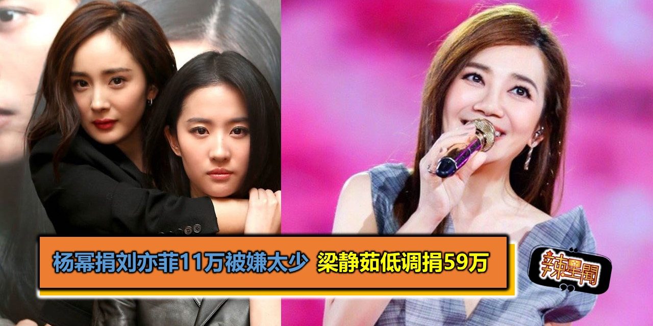 杨幂刘亦菲捐11万被嫌太少 梁静茹低调捐59万