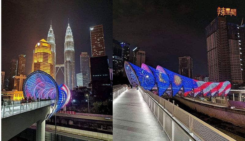 吉隆坡最新打卡地点 Saloma Link 彩色LED行人天桥超酷炫