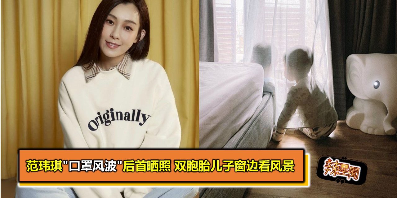 范玮琪”口罩风波”后首晒照 双胞胎儿子窗边看风景
