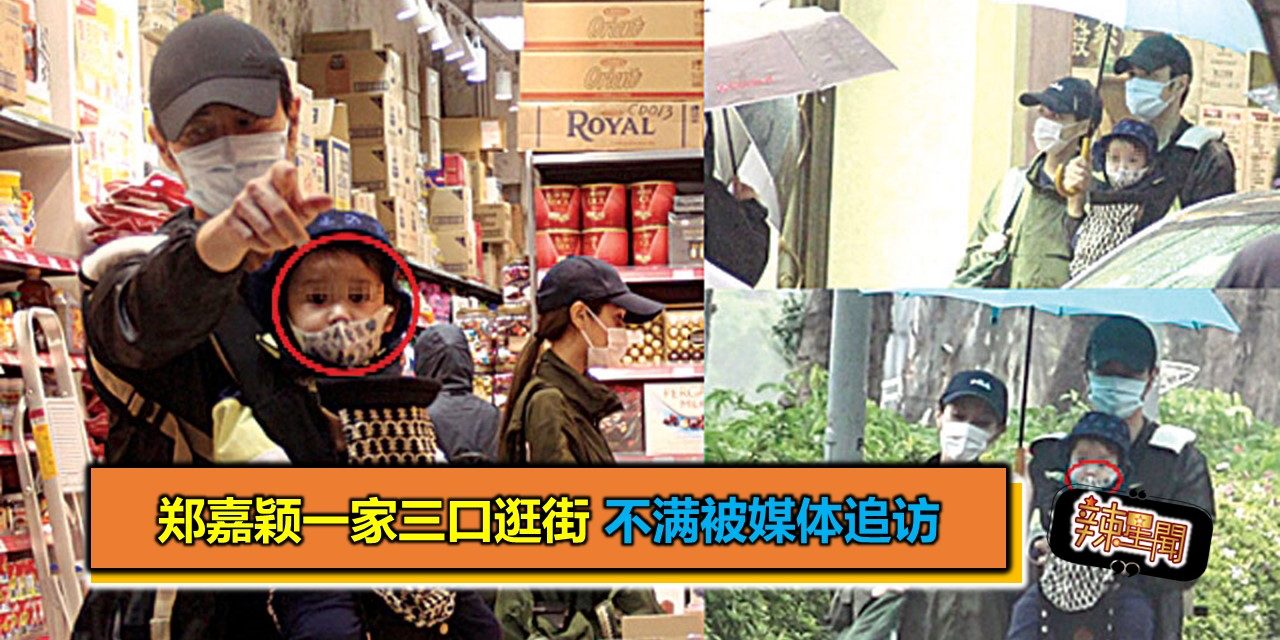 郑嘉颖一家三口逛街 不满被媒体追访