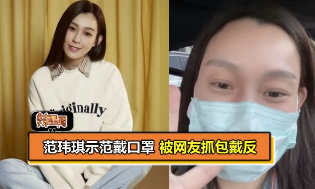 范玮琪示范戴口罩 被网友抓包戴反