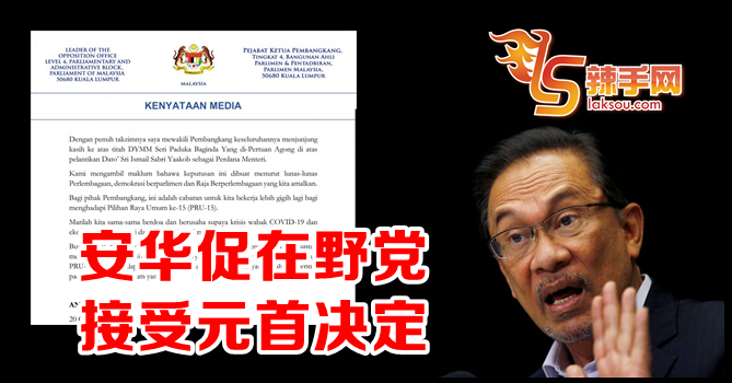 安华：在野党要接受元首决定