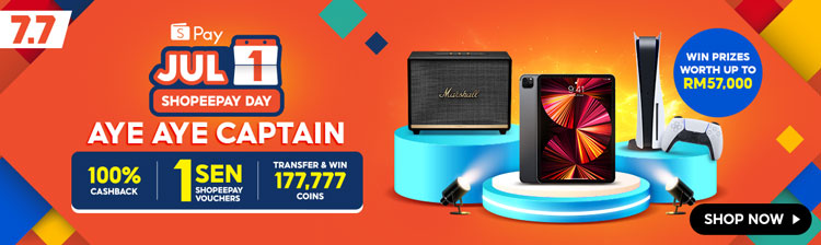 Shopee 送价值RM57,000礼品 还有100% 现金回扣