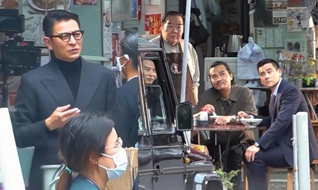 不满路边拍戏遭狗仔偷拍 刘德华怒瞪镜头