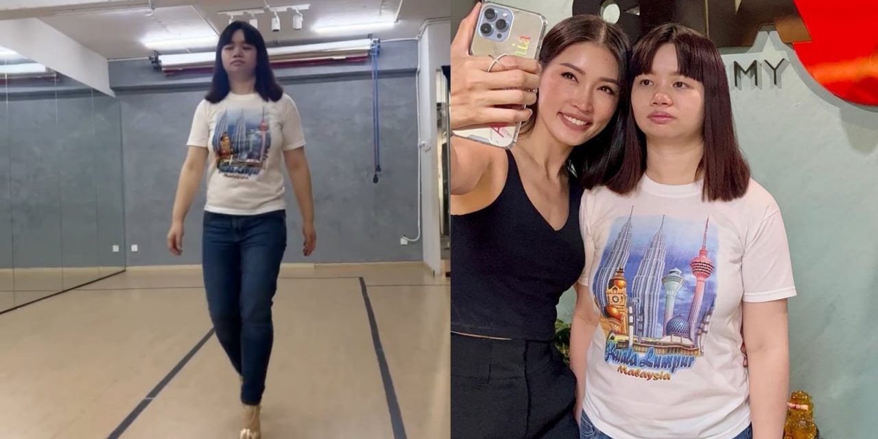 阿仪穿5寸半高跟鞋 跟名模Amber Chia学走Catwalk