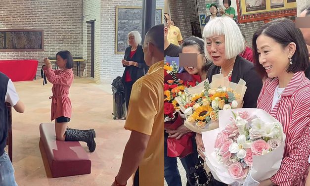 佘诗曼和妈妈回中山祭祖 村民热烈欢迎
