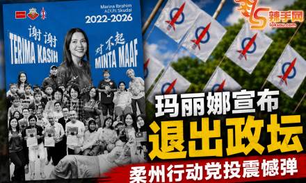 玛丽娜宣布退出政坛柔州行动党投震憾弹